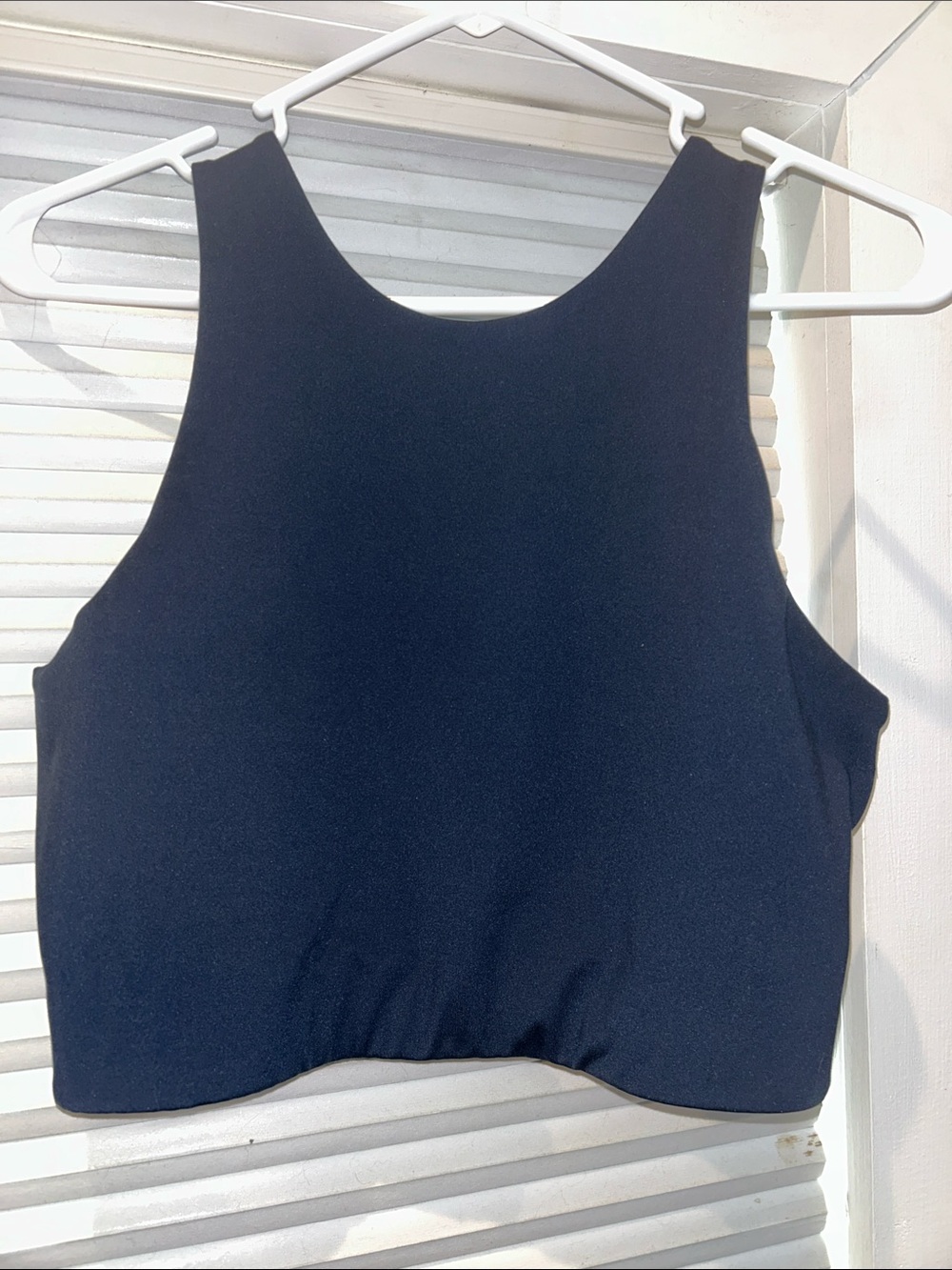Girlfriend Collective Navy Tank Bra Compressive Crop Top Recycled Activewear L